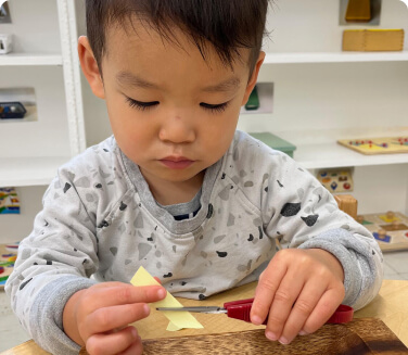 two year old Montessori School student in Maryland
